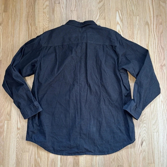 Eddie Bauer | Dark Grey 100% Cotton Corduroy Button Up  Long Sleeve Shirt - Picture 6 of 8